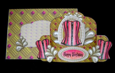 Red Corset 3D Pop Out Push and Pull Card Kit by Suzi Cooper