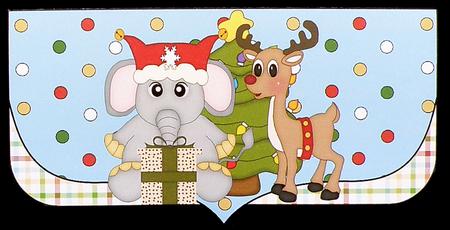 Christmas Elephant Money/voucher Wallet 1 by Suzi Cooper