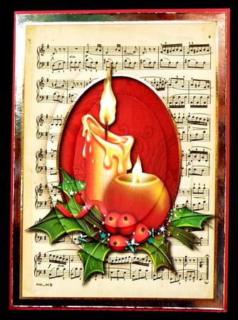 Sheet Music Christmas Candles Pyramid by Suzi Cooper