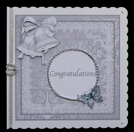 Congratulations Card with Butterflies and Bells by Suzi Cooper