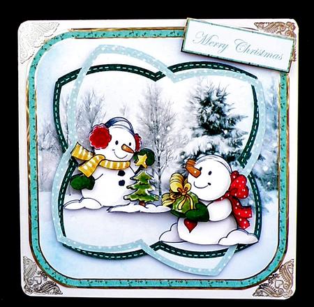 Snowman's Christmas Eve, Card Front and Decoupage by Suzi Cooper