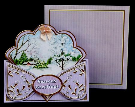 Lilac Snowscene Seasons Greetings Scallop Trio Kit by Suzi Cooper