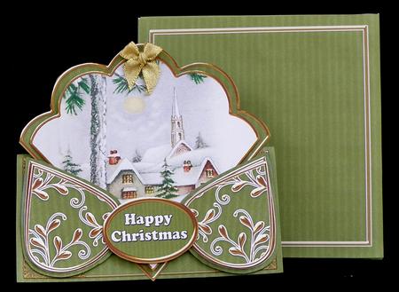 Winter Pub Olive Happy Christmas Scallop Trio Kit by Suzi Cooper