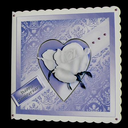 White Rose Wedding Card - Lilac by Suzi Cooper