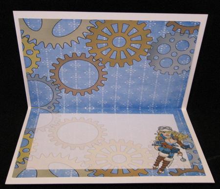 Helga Frost - A5 Winter Wishes Insert - Blue & Brown by Suzi Cooper