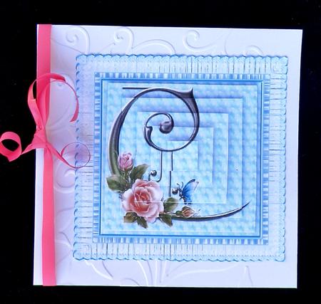Floral Rose Monogram Letter C by Suzi Cooper