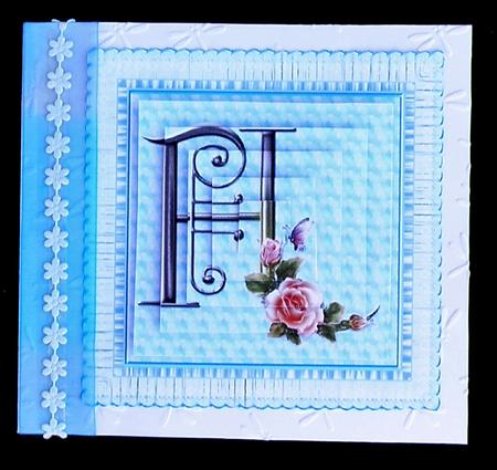 Floral Rose Monogram Letter H by Suzi Cooper