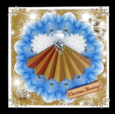 Golden Pleated Christmas Angel Blessings by Suzi Cooper