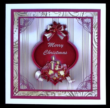 Christmas Decorations in Doubble Frames, Pink by Suzi Cooper