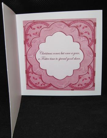 Cerise Holly Rosette 'good Cheer' 8in Insert Panel Sheet by Suzi Cooper