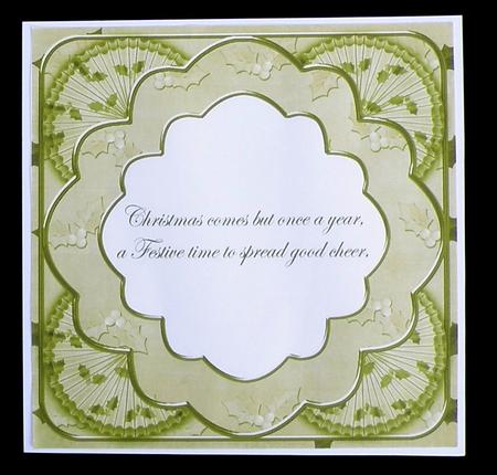 Cream Holly Rosette 'good Cheer' 8in Insert Panel Sheet by Suzi Cooper