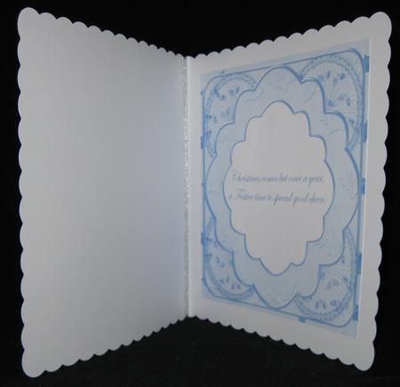 Pale Blue Holly Rosette 'good Cheer' 8in Insert Panel Sheet by Suzi Cooper