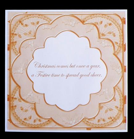 Peach Holly Rosette 'good Cheer' 8in Insert Panel Sheet by Suzi Cooper