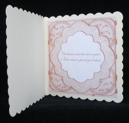 Pink Holly Rosette 'good Cheer' 8in Insert Panel Sheet by Suzi Cooper