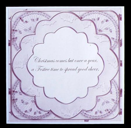 Lilac Holly Rosette 'good Cheer' 8in Insert Panel Sheet by Suzi Cooper