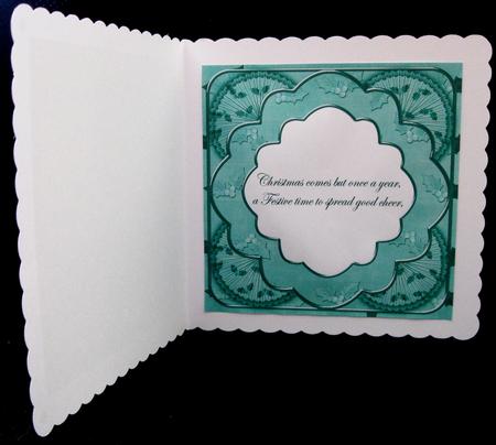 Teal Holly Rosette 'good Cheer' 8in Insert Panel Sheet by Suzi Cooper