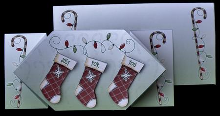 Christmas Stockings - Cracker-fold Dl Card Kit & Envelope by Suzi Cooper