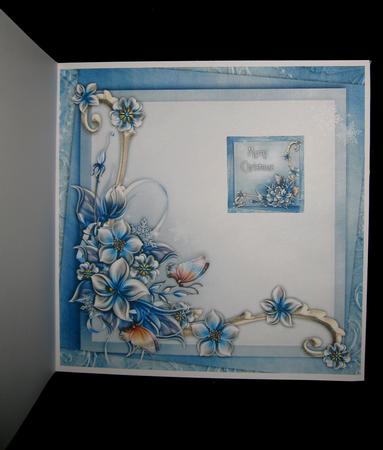 Merry Christmas Winter Flowers 8x8 Insert & Tags - Blue by Suzi Cooper