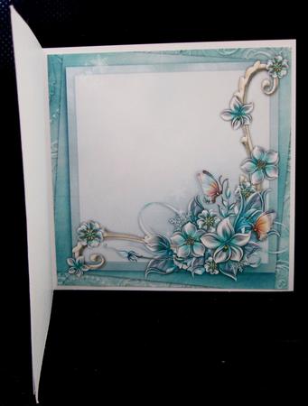 Merry Christmas Winter Flowers 8x8 Insert & Tags - Aqua by Suzi Cooper