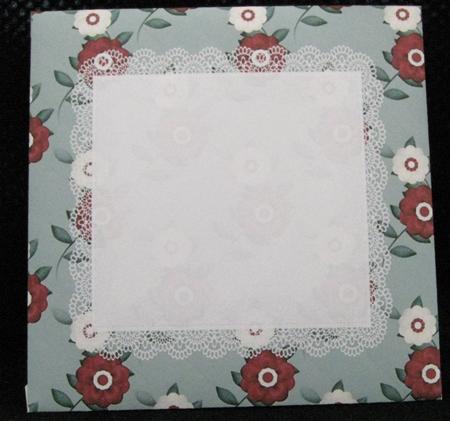 All in One Envelope for 5 Inch Card - Red and Cream Flowers by Suzi Cooper