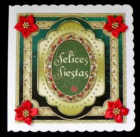 Felices Fiestas Topper with 4 Poinsettias by Suzi Cooper