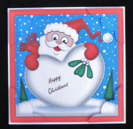 8 x 8 Santa Xmas Love Scalloped Corner Topper by Suzi Cooper