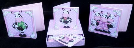 3D Top Drawer Milly Moo Cow Notelet Cards Bumper Kit by Suzi Cooper