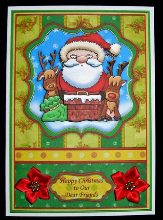 Santa's Stuck Christmas Card Topper & Decoupage by Suzi Cooper