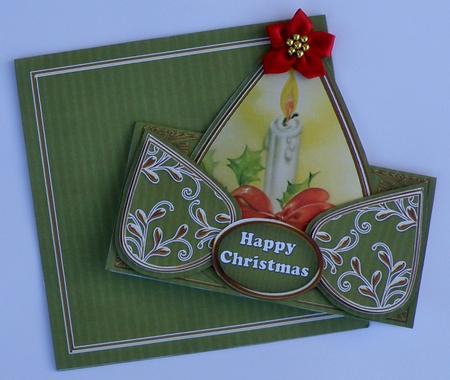 Single Candle Olive Happy Christmas Teardrop Trio Kit by Suzi Cooper