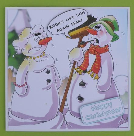 Sunny Snowmen 8x8 Quick Card by Suzi Cooper