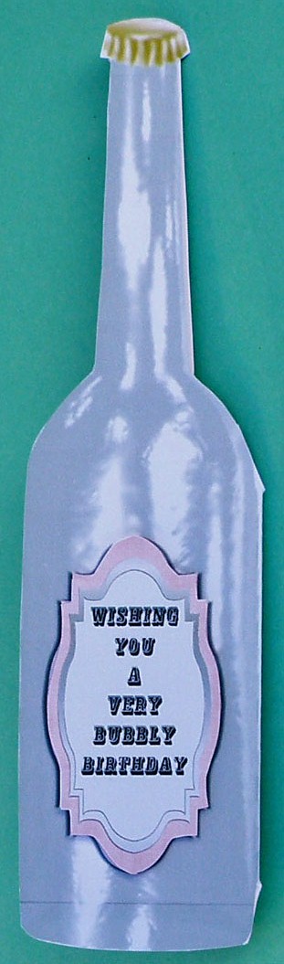 Birthday Girl Beer Bottle Large Shaped Card by Suzi Cooper
