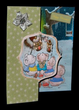 Field Mice Carol Singers No Hole Foldback Card by Suzi Cooper