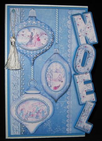 Vintage Christmas Baubles Over the Side Noel Blue by Suzi Cooper