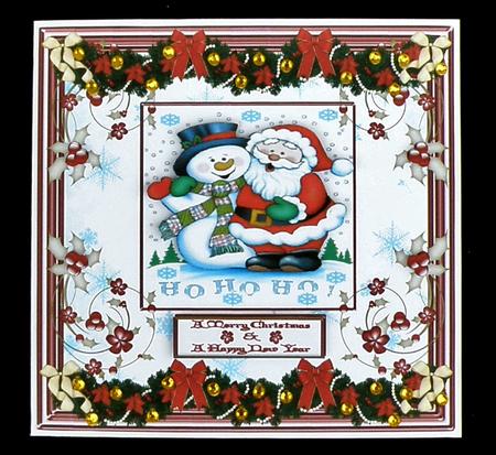 Christmas Santa & Snowman Decoupage Topper by Suzi Cooper