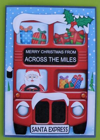 Xmas Santa Express Across the Miles A5 Card 3D Decoupage by Suzi Cooper
