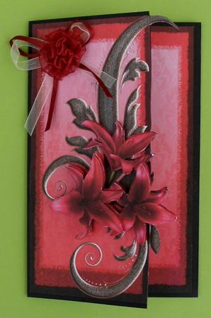 Red Lily Over the Edge Card by Suzi Cooper