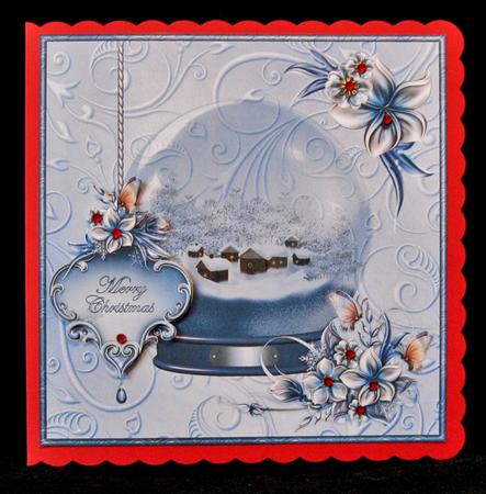 Town in a Snow Globe 8x8 Square Card by Suzi Cooper