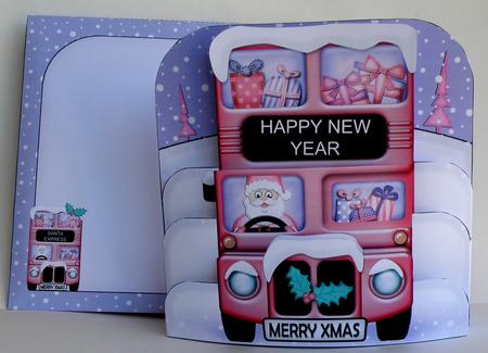 3D Xmas Santa Express Pop Out Card Kit by Suzi Cooper