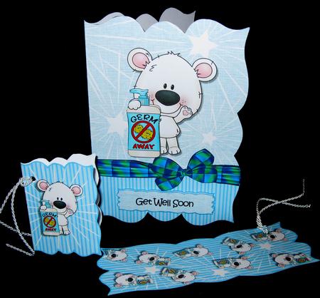 Mini Kit - 5x7 Bracket Card Germs Away by Suzi Cooper