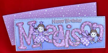 Large Dl Madison Birthday Quick Card N 3D Decoupage by Suzi Cooper