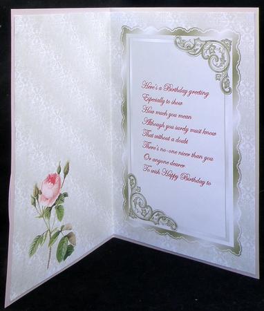 Rose Birthday Greetings Insert by Suzi Cooper