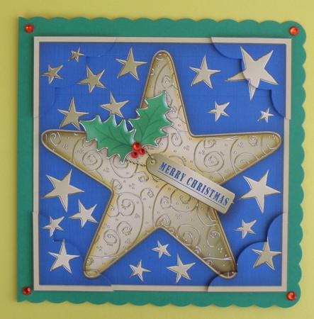 8 x 8 Xmas Star Scalloped Corner Topper by Suzi Cooper