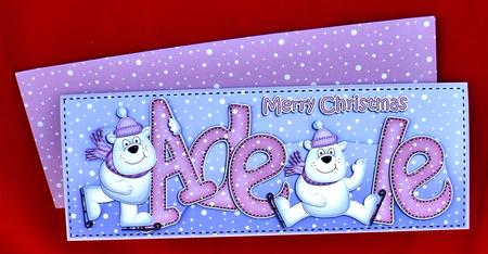 Xmas Large Dl Adele Quick Card N 3D Decoupage by Suzi Cooper