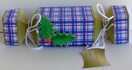 Tartan Cracker Shaped Treat or Favour Box by Suzi Cooper