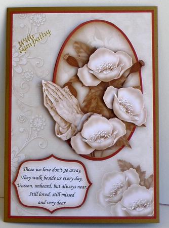 Sympathy Poppies & Praying Hands Decoupage by Suzi Cooper