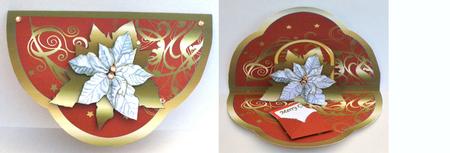 Red & Gold Swirls with Poinsettia by Suzi Cooper