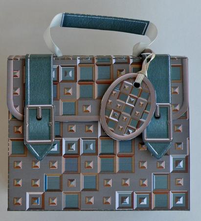 Briefcase Gift Taupe Metallic Squares by Suzi Cooper