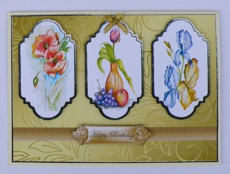 Poppy, Tulip and Iris Card Front and Panel Toppers by Suzi Cooper