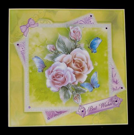 Lemon Glowing Roses 8x8 Topper by Suzi Cooper