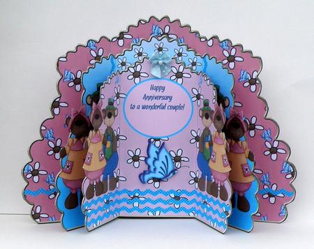 Triple Layer Gatefold - Anniversary Bears by Suzi Cooper
